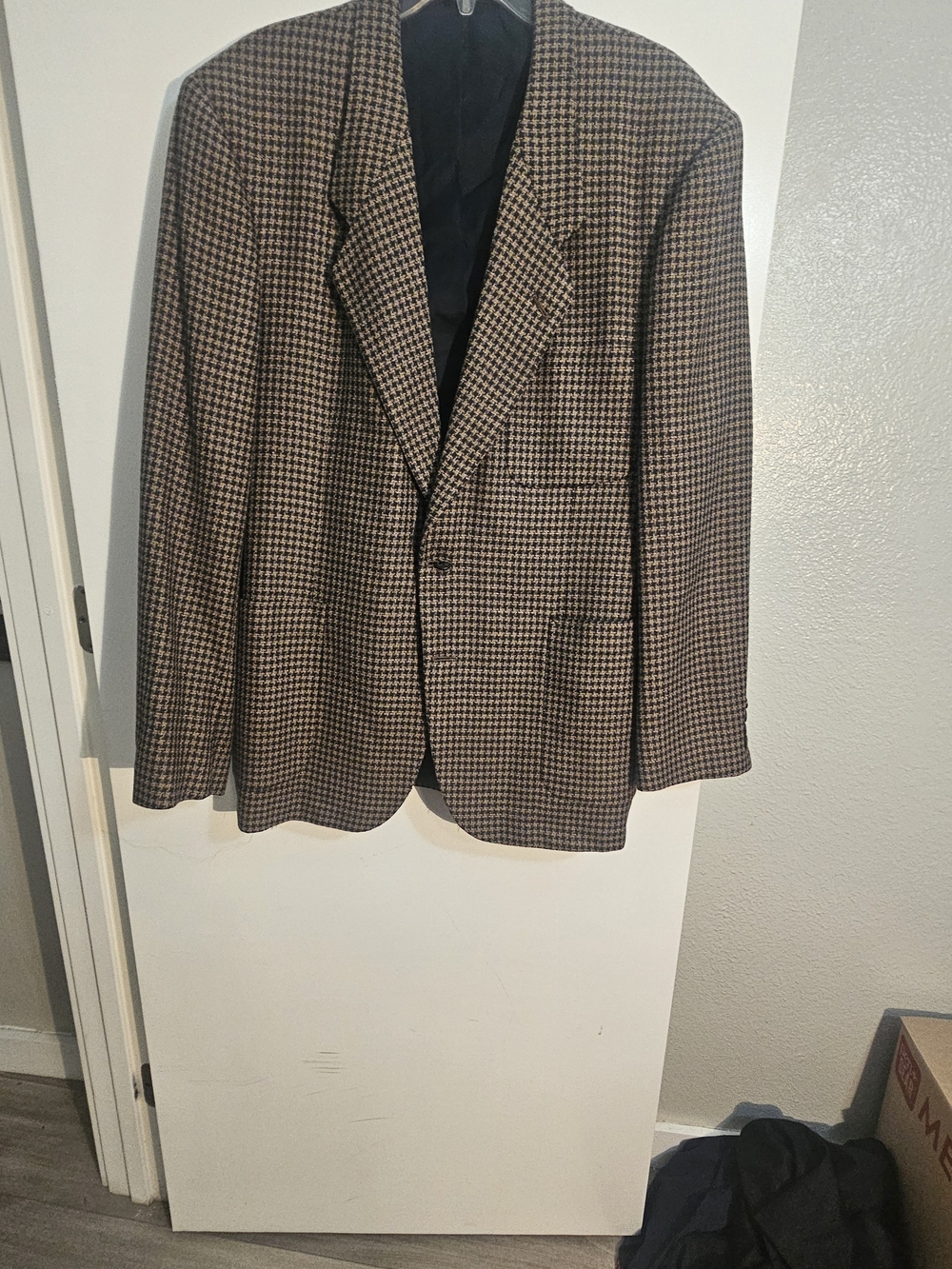 Vintage 1996 Tom James Custom Tailored Houndstooth Sport Coat Blazer Men's L/XL